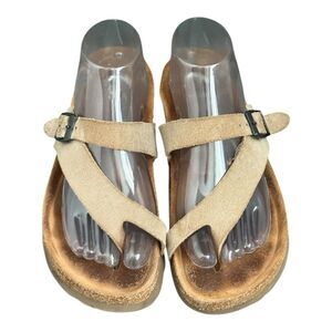 Naot Sandals Thong Tahoe Women's Beige Leather Boho Cork Bed Size 10 US /41 EU